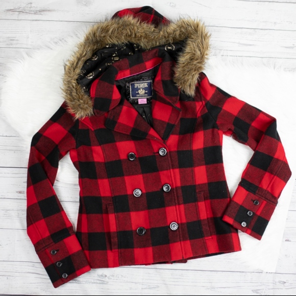 Victoria's Secret Jackets & Blazers - Victoria's Secret Buffalo Plaid Peacoat